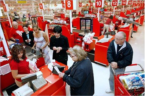 Image result for line at checkout counter retail