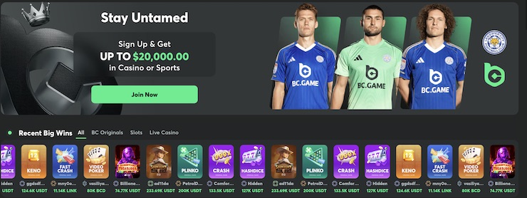 BC.Game accepts more altcoins than any crypto casino int he UK