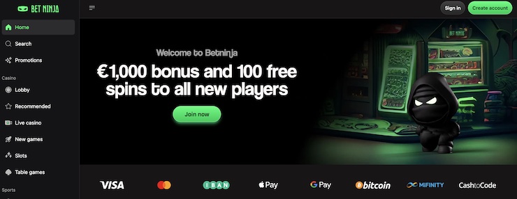 Bet Ninja has crypto casino bonuses for both new and existing players.