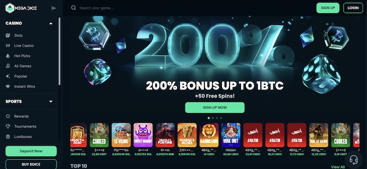 Mega Dice has one of the best bonus offers among crypto casinos.